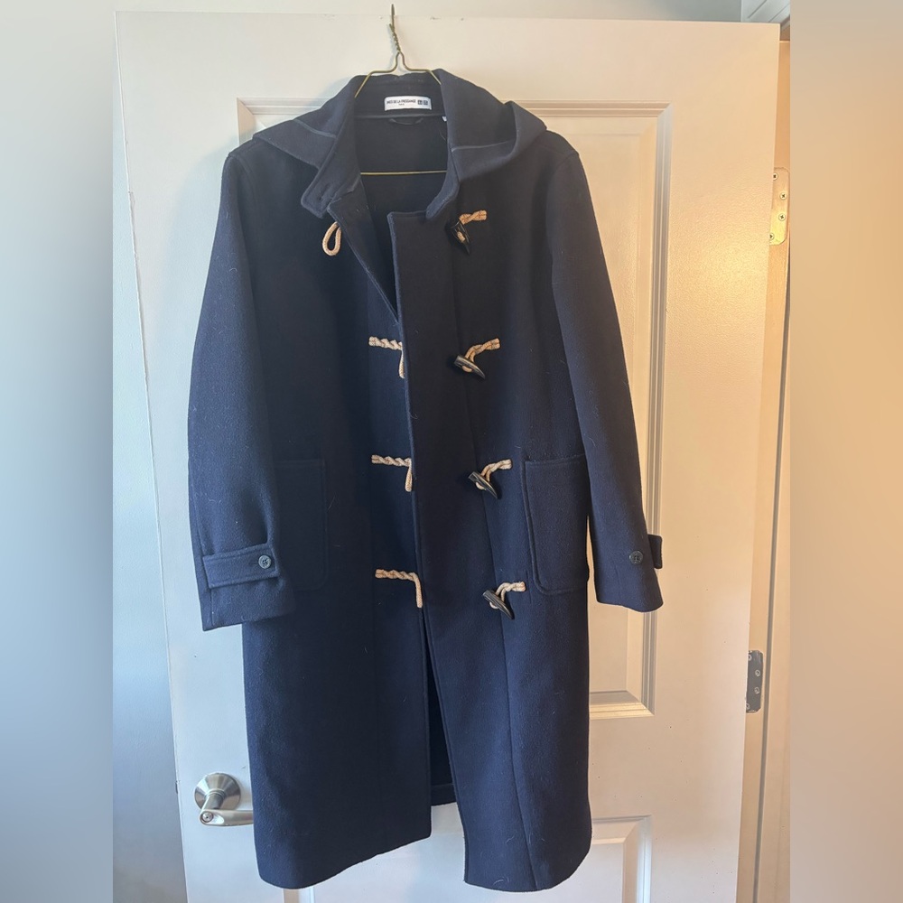 Uniqlo Dark Blue Pea Coat with Toggle Closures